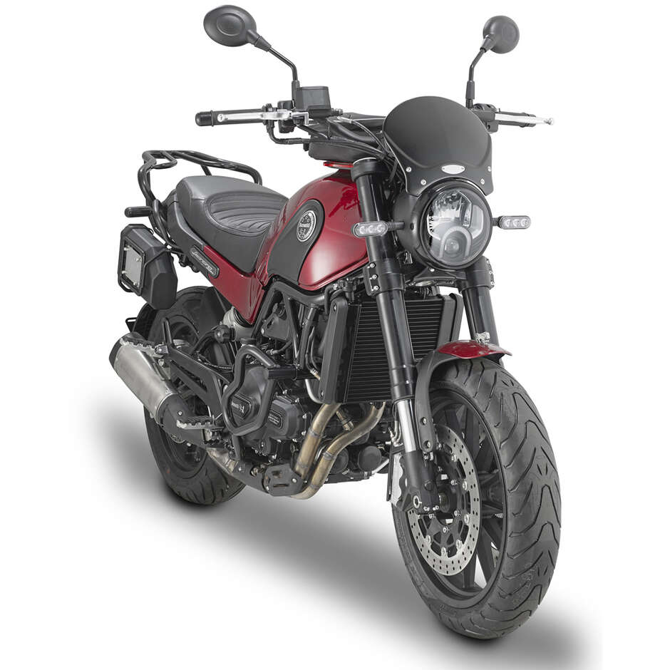 Glänzend schwarzer röhrenförmiger Motorschutz Integrierter Schieber Givi TN8704 für BENELLI Leoncino 500 / Leoncino 500 Trail (17 > 24)